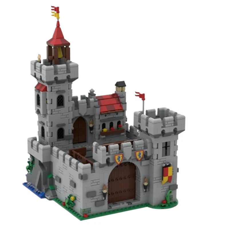 MOC Castle Keep Building Blocks Modułowa średniowieczna wieża fortecy Kompatybilne klocki Kreatywny zamek DIY Zabawka prezent dla chłopców Dzieci