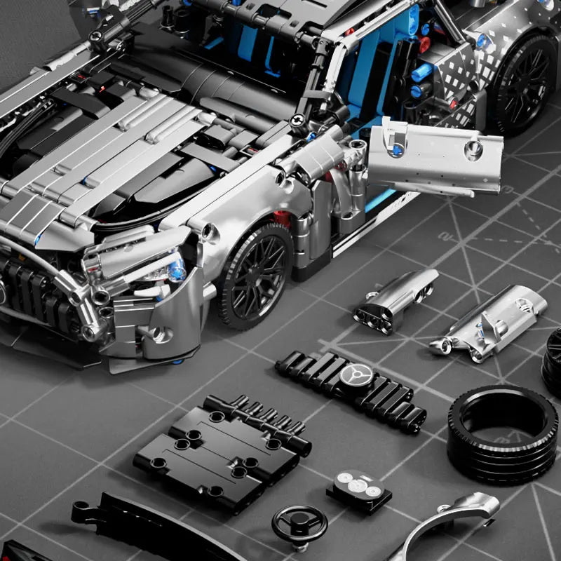 Masondi 1:14 Scale Racing Car Building Blocks Set - 1466PCS Model Kit for Boys & Adults Collectible Birthday Gift