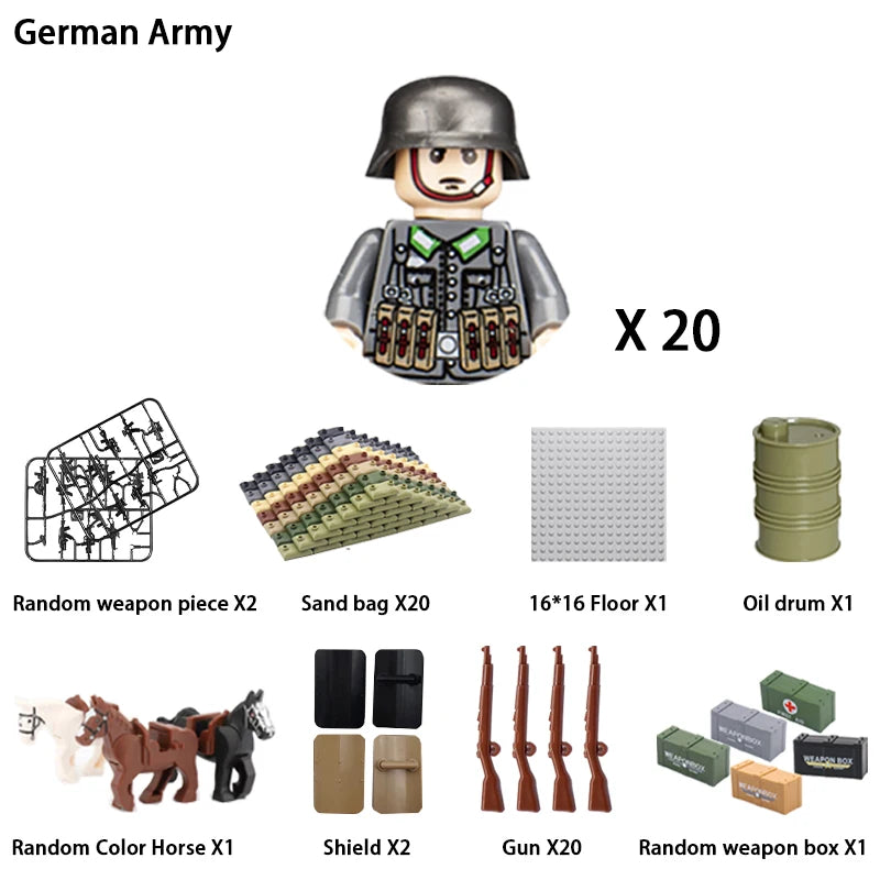 Military Building Blocks, Figures, Action Figures, Toys, Mini Dolls, Soldier Characters, Children's Toys, National Army Phalanx - CADA BRICKS®