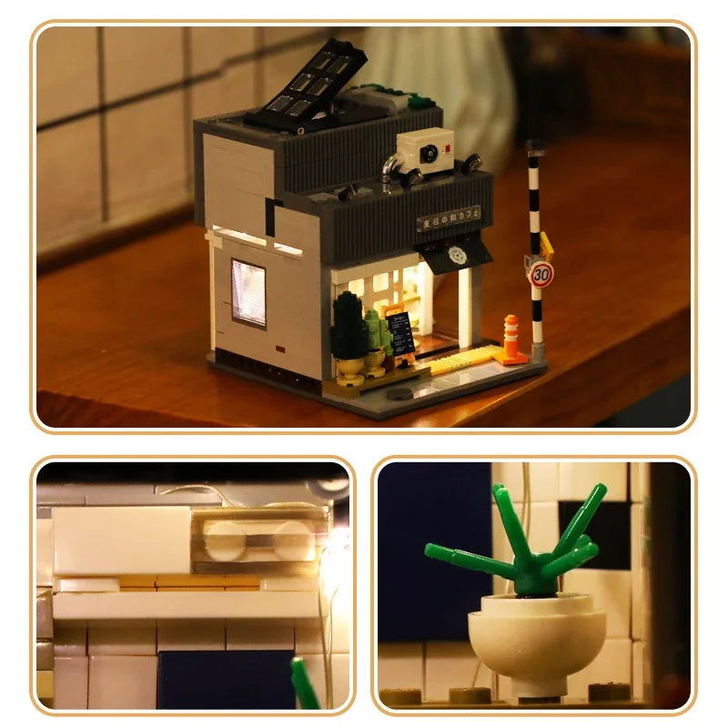 1116Pcs Cada LED City Japanese Style Summer Restaurant Coffee House Building Blocks Friends Light Shop Bricks Toys Children Gift - CADA BRICKS®