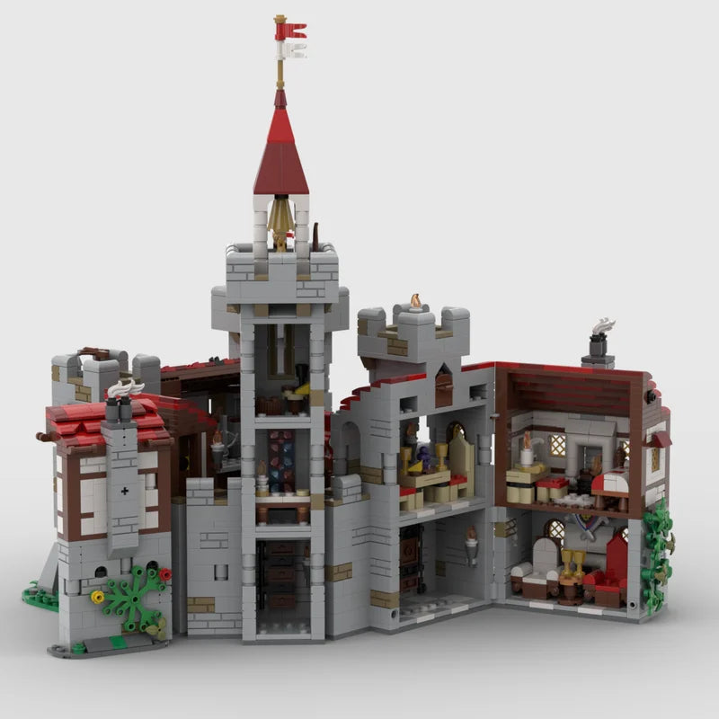Regal Moat Castle Building Blocks Set - Medieval Fortress Architecture Design Kit, Creative Construction Toys for Kids(2580PCS)