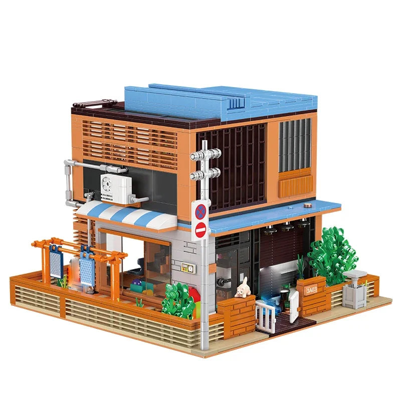 Creative City Japanese Style Range Single-family Villa flower house Building Blocks Architecture Bricks Toys for Kid Gifts