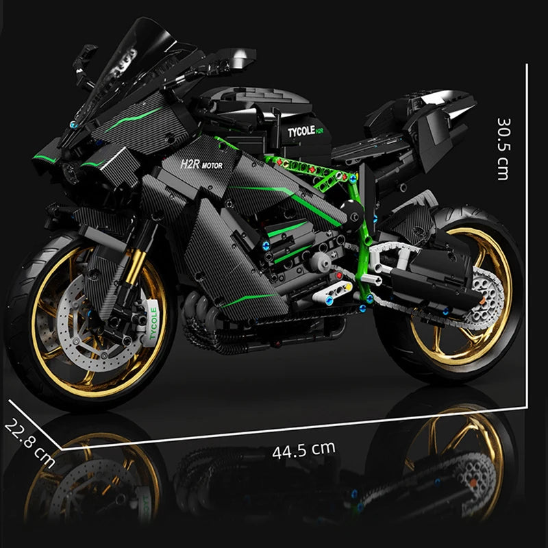 1858 sztuk 1:5 Techniczne Miasto Motocykl Samochód Model Klocki MOC Wyścigi Motocykl Pojazdy Cegły Zabawki dla Dzieci Prezenty T4019