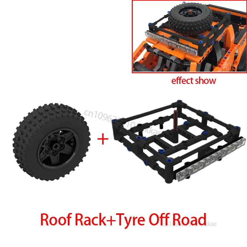 MOC 42126 F-150 Raptor Car Trailer Technical Hitch Crane Platform Hardtop Bumper Roofrack Building Blocks DIY Bricks Toy Gifts - CADA BRICKS®