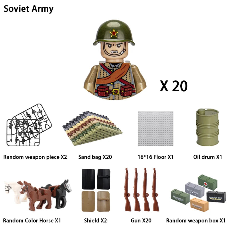 Military Building Blocks, Figures, Action Figures, Toys, Mini Dolls, Soldier Characters, Children's Toys, National Army Phalanx - CADA BRICKS®