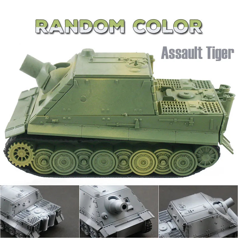 4D Different Tank Model Building Kits Military Assembly Educational Toys Decoration Material Panther Tiger Turmtiger Assault