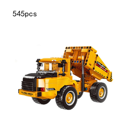 City Truck Vehicle Pickup Heavy Cargo Transport Model Building Blocks Machinery Shop Van Creative Carriage Harvester Car Kid Toy - CADA BRICKS®