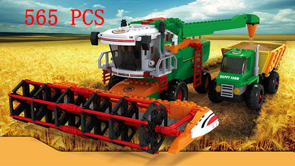 City Truck Vehicle Pickup Heavy Cargo Transport Model Building Blocks Machinery Shop Van Creative Carriage Harvester Car Kid Toy - CADA BRICKS®