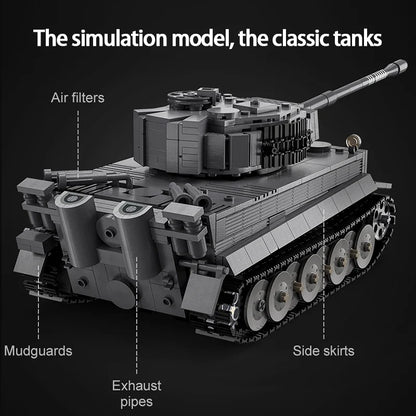 Cada 925pcs City Remote Control Ww2 Military Army Tiger Tank Building Blocks Weapon Bricks RC Vehicle Toys Gifts Children Boys