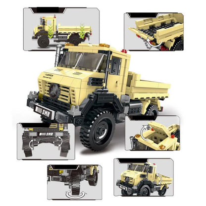 Creative Benz Unimog Orv Super Pickup Truck Moc Building Block Off-road Adventure Car Assemble Model Driver Figures Brick Toy