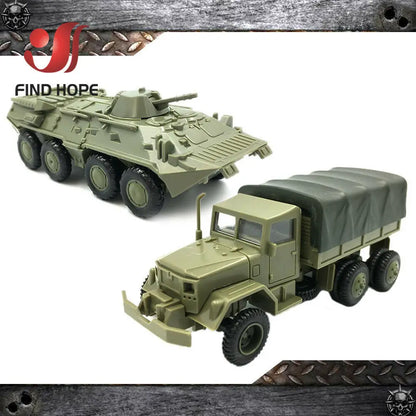 1:72 BTR-80 Armored Carrier M35 Cargo Truck M1046 KFZ.305 BLITZ Building Block Assembling Military Vehicles Model Army