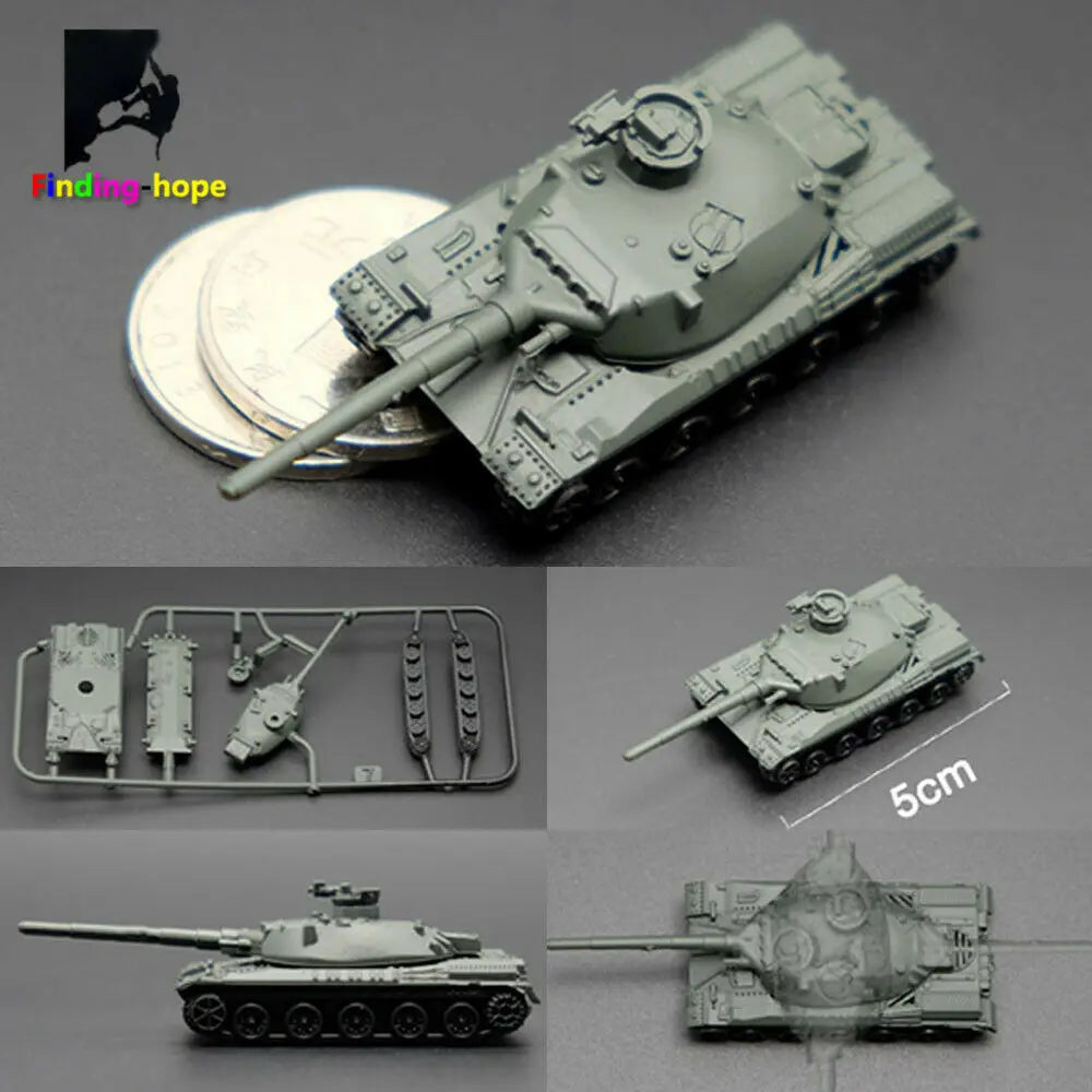 1/144 Scale 4D Assemble Tank Model Panzerkampfwagen T-34/85 AMX-30MAIN Building Bricks World War Military Army Battle Tank