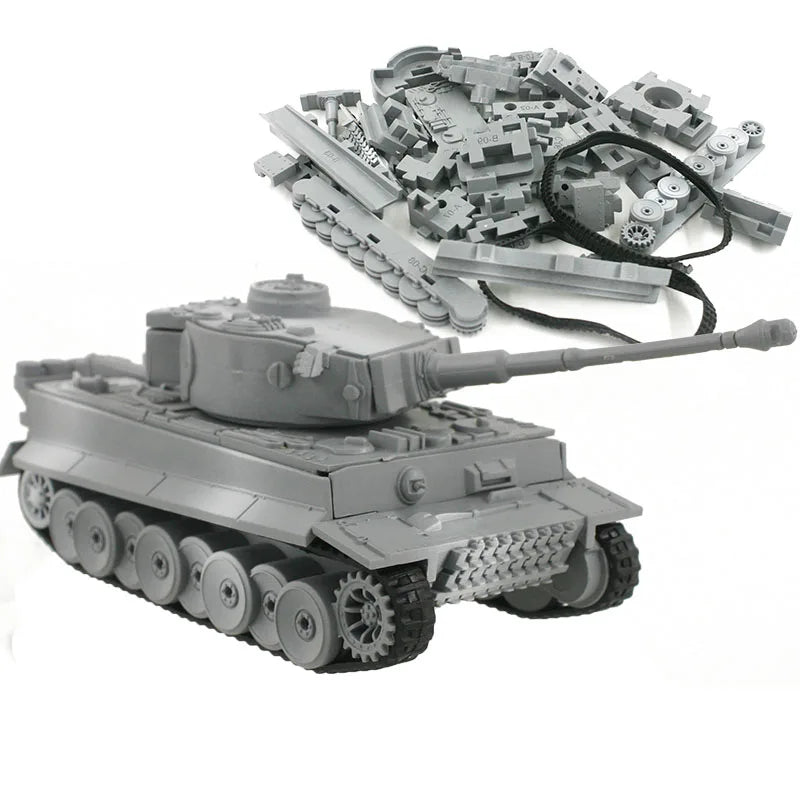 4D Different Tank Model Building Kits Military Assembly Educational Toys Decoration Material Panther Tiger Turmtiger Assault