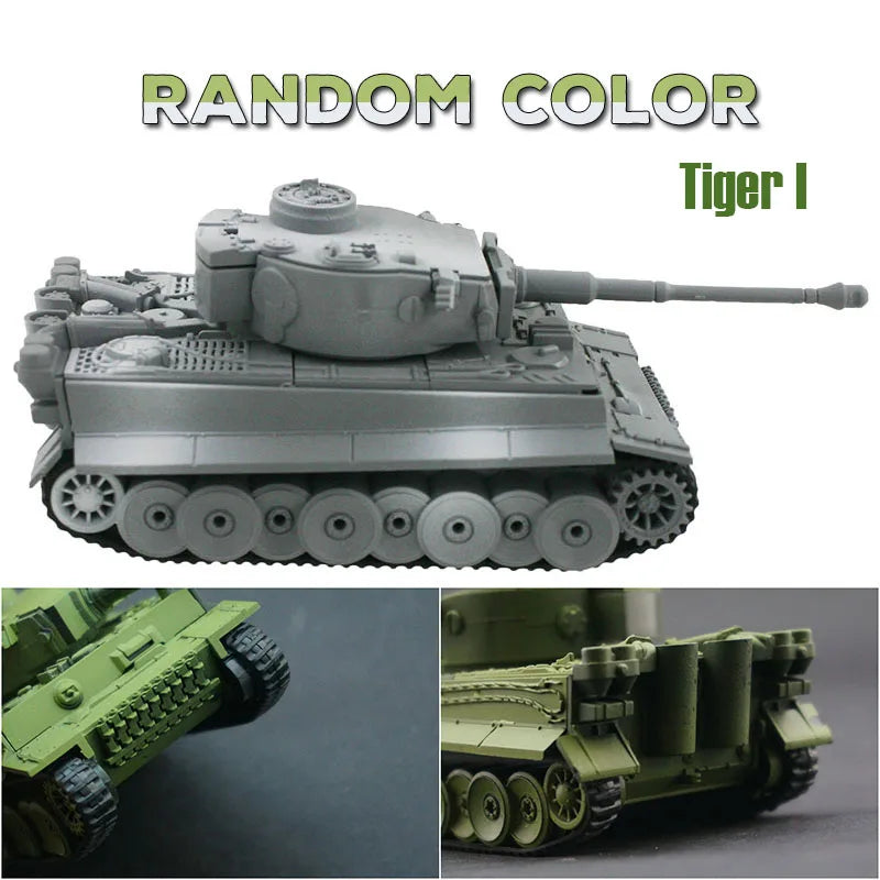 4D Different Tank Model Building Kits Military Assembly Educational Toys Decoration Material Panther Tiger Turmtiger Assault