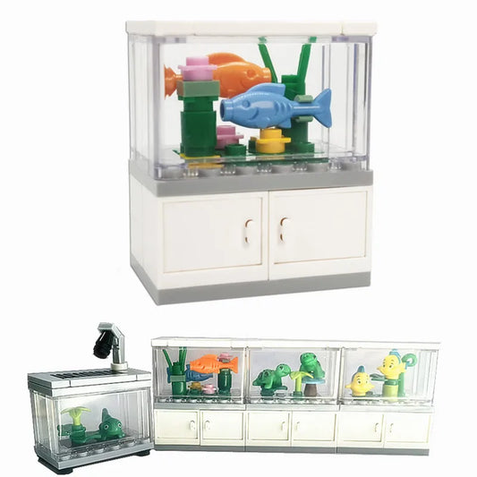City Friends Fish Tank Building Blocks MOC Assemble Toys ClownFish Turtle Lizard Pet Blocks DIY Toy Creative Toys for Kids Gift - CADA BRICKS®