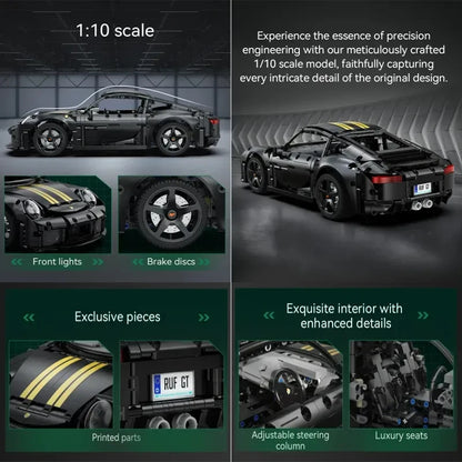 Cada 1655Pcs 1:10 New 2024 RC Classic Germany 2019 Sports Car LED Building Blocks City Remote Control Racing Car Bricks Toys Boy - CADA BRICKS®