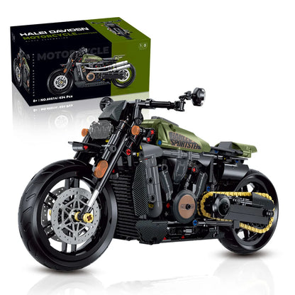 1:8 586 szt. High-tech klasyczny model motocykla klocki budowlane Motor City Racer klocki zabawki dla chłopców prezenty dla dzieci na Halloween