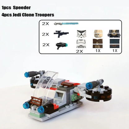 New Dropship Swamp Speeder Soldier Clone Walker Battles Army Packe Building Blocks Toys
