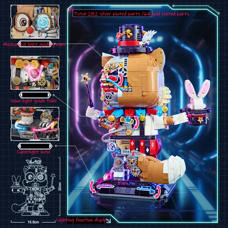 LOZ-1956 Luminous mechanical Squirrel Sorcerer puzzle model assembled children's adult building blocks toy holiday gift - CADA BRICKS®