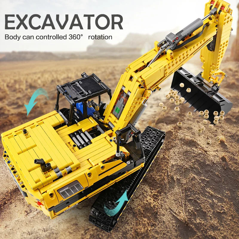 MOULD KING 13112 Technical Car Toys The MOC-2513 APP&RC Motorized Excavator Model Building Blocks Bricks Kids Christmas Gift