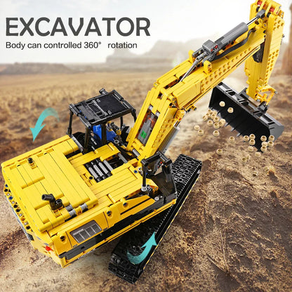 MOULD KING 13112 Technical Car Toys The MOC-2513 APP&RC Motorized Excavator Model Building Blocks Bricks Kids Christmas Gift