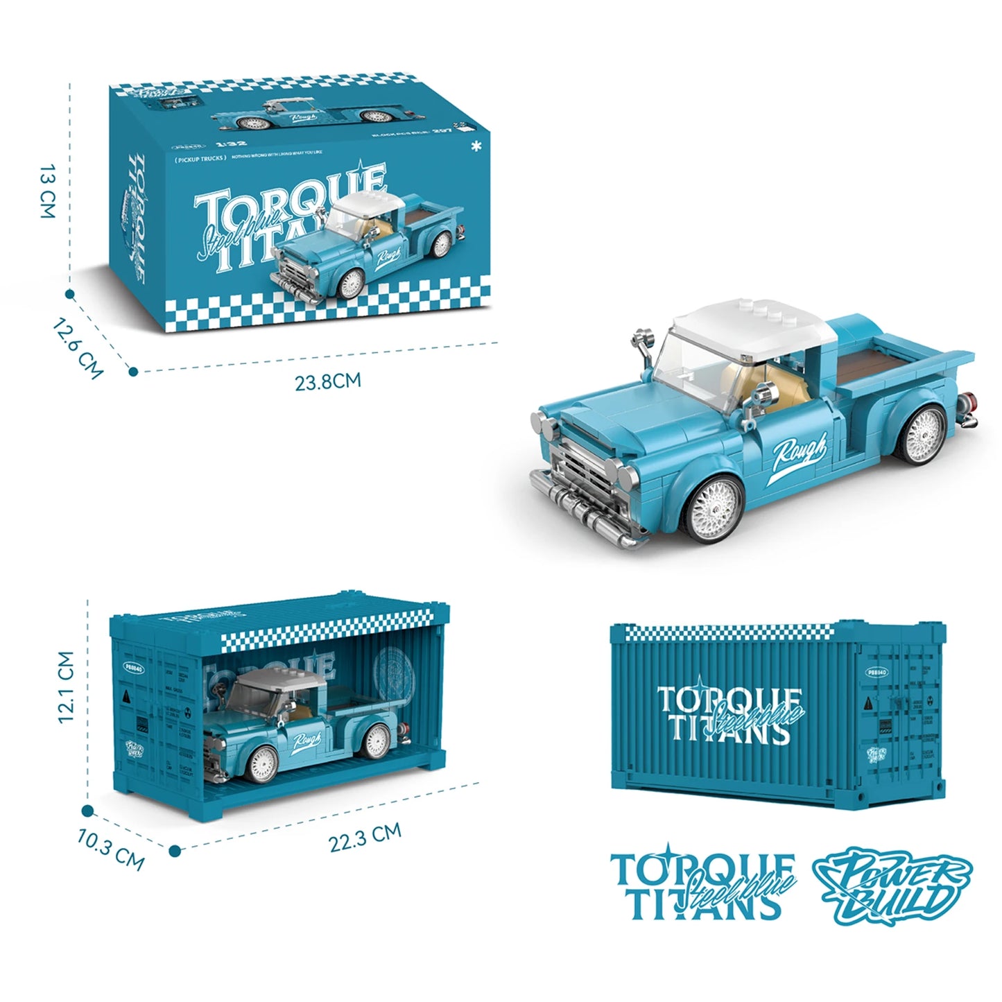 MOC City Car Retro Pickup Truck Building Blocks Speed Champion Racer Vehicle with Display Box Bricks Garage Toy Kids Adults Gift