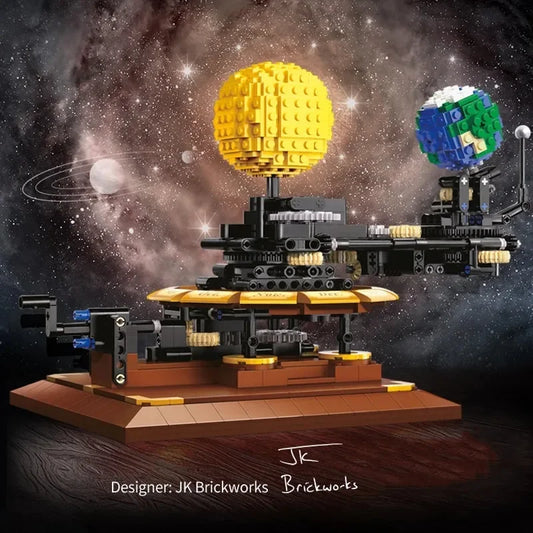 Technical MOC Universe Space Earth Moon Sun  Series 865PCS Idea Building Block Bricks Ornament Toys Birthday Gift for Kids