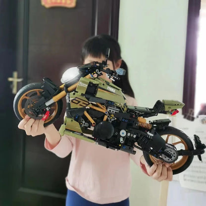 High Tech 1:5 Motocykl Miejski Sportowy Szybki Wyścigowy Motor Lokomotywa Moc Modułowy Model Klocki Klocki Chłopiec Prezent Zabawka T4021