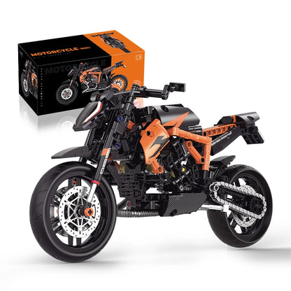 MOC City Classic 1:8 Technology MOTO Bricks Motocykl Lokomotywa Model pojazdu Klocki Urodzinowe Prezenty dla Dzieci Chłopców