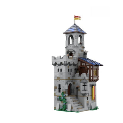 MOC Castle Keep Building Blocks Modułowa średniowieczna wieża fortecy Kompatybilne klocki Kreatywny zamek DIY Zabawka prezent dla chłopców Dzieci