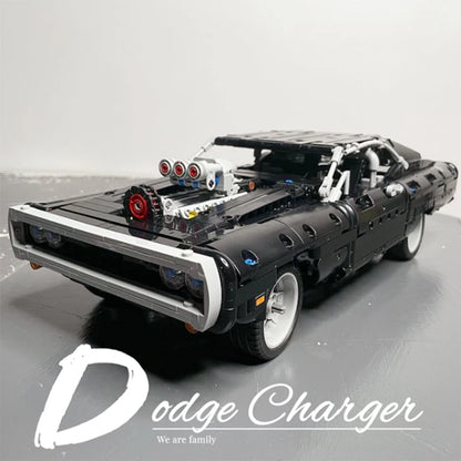 Samochód techniczny Dodge Charger, samochód sportowy, klocki budowlane, model z filmu Szybcy i wściekli, pojazdy wyścigowe, klocki, zabawki, prezenty dla chłopaka