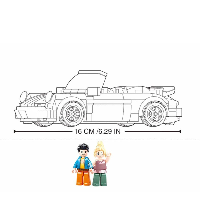 Sluban Retro Technical Lamborghinis Contash Porsche 930 Super Speed Sport Car Building Blocks Vehicle Bricks Toys Gifts For Kids