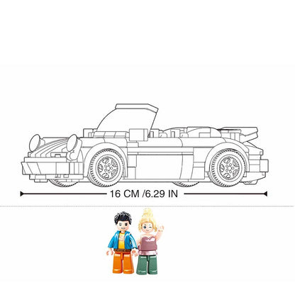 Sluban Retro Technical Lamborghinis Contash Porsche 930 Super Speed Sport Car Building Blocks Vehicle Bricks Toys Gifts For Kids