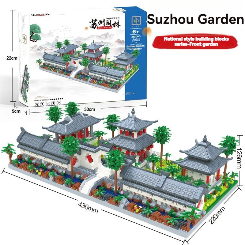 Mini Chinese Famous Architecture Micro Diamond Block China Classic Suzhou Garden 3in1 Building Brick Toy Model For Gift