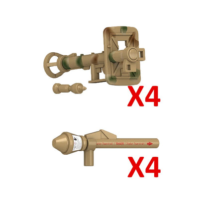 WW2 Military German Weapon Building Blocks Soliders Action Figures Anti Tank Rocket Launch Iron Fist 60 MOC Toys Bricks N6001
