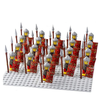21Pcs The dwarf of the demon world Dann Iron Foot Knight vs Uruk Hai Army Solide Figrues With Shield Sword Spear Kid Blocks Toys