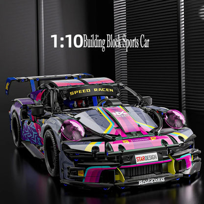 Zestaw klocków RSR Racing Car, 1700 elementów – model samochodu sportowego DIY, certyfikat CE, kompatybilny z Lego, prezent unisex dla dorosłych i nastolatków