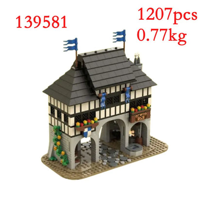 Spot MOC-134494 128617 137009 139581 itp. Średniowieczne domy budowlane Małe elementy konstrukcyjne klocki edukacyjne model zabawki