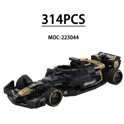 MOC-223044 KICK SAUBER APXGP F1 Racing Building Blocks – 314PCS Checkered Car with Stickers