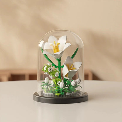 DIY MOC Flower Arrangement Dust Cover Tulip Rose Sunflower Plants Succulents Gardens Building Blocks Model Kids Sets Kits Toys - CADA BRICKS®
