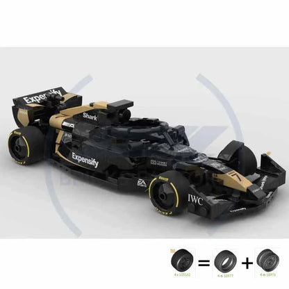 MOC-223044 KICK SAUBER APXGP F1 Racing Building Blocks – 314PCS Checkered Car with Stickers