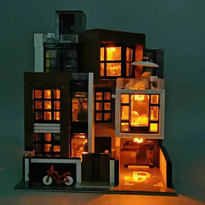 MOC-87366 Kreatywna nowoczesna willa modułowa architektura miejska klocki klocki model widok ulicy zestaw zabawka dla dzieci prezent
