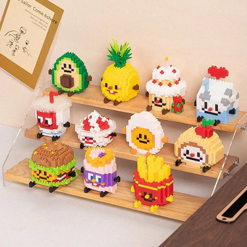 Food styling, mini building block toys, fruit stacking, desktop decoration, collection, collage, cute models, Christmas gifts - CADA BRICKS®