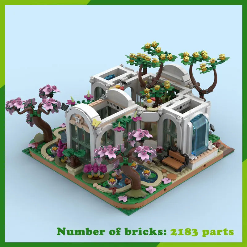 Botanical Garden Urban Architecture Landscape MOC Building Blocks Display Model DIY Bricks Assembly Collect Toys Gifts 2183PCS