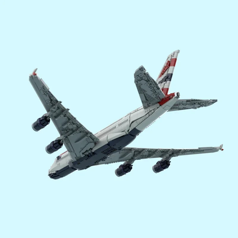 Jet plane Moc Building Block British Airways Airbus A380 Technology Modular Bricks Model  Gifts Christmas Toys DIY Sets Assembly