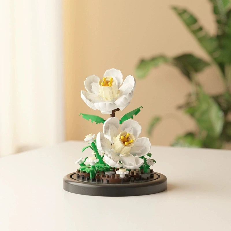 DIY MOC Flower Arrangement Dust Cover Tulip Rose Sunflower Plants Succulents Gardens Building Blocks Model Kids Sets Kits Toys - CADA BRICKS®