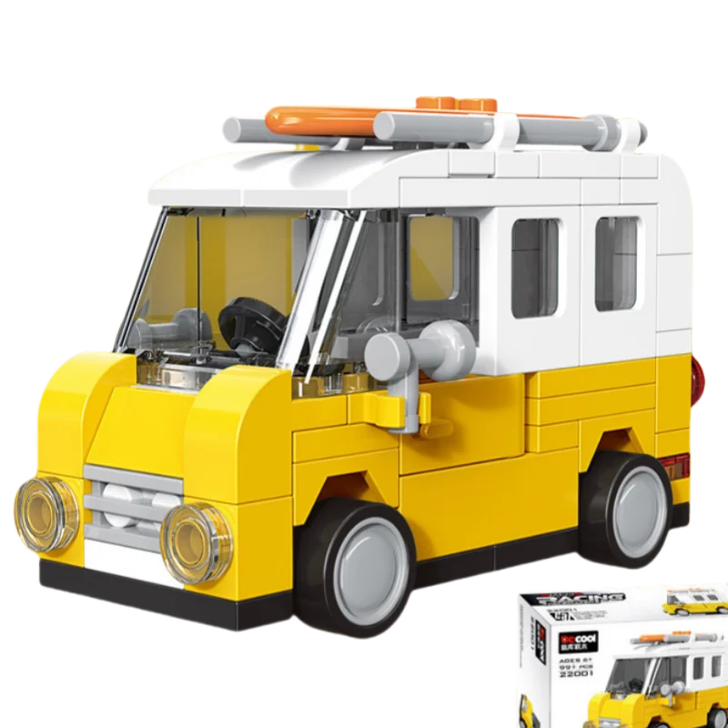 DIY Samochód wyścigowy Autobus Pojazd inżynieryjny Karetka Model z napędem pull-back Klocki Klocki Zabawki dla dzieci Chłopcy Kompatybilne z Lego