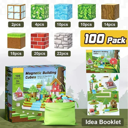 Magnetic Building Block Magnet Cube Mine World Set for Boy Girl Kid Age 3+ DIY Model Children STEM Sensory Toy Christmas Gift - CADA BRICKS®