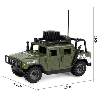 Military Weapons Guns Mortar Special Forces Police SWAT Gangster Jeeps Off-Road Armored Vehicle Model Soldier Building Block Toy