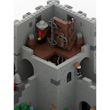 MOC The Highstone Fortress Lion Kingdom Street View Castle Architecture Building Blocks Model Toys Bricks Aldult Children's Gift